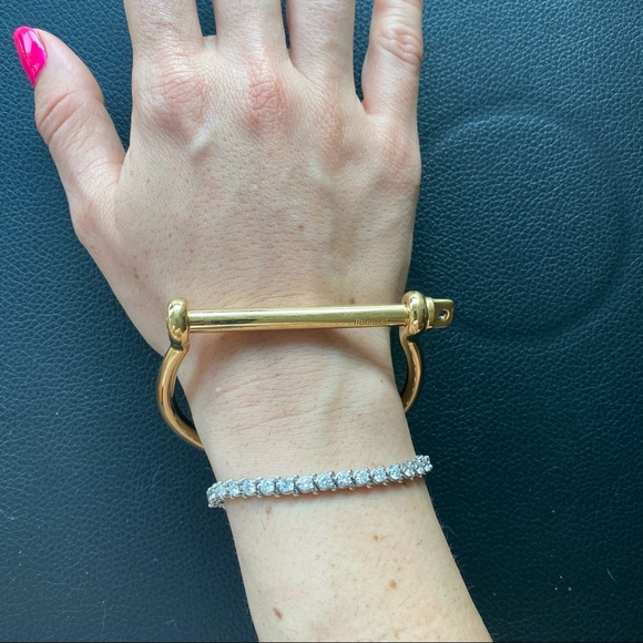 NWT! Miansai Unisex 18k Gold Plated Screw Cuff, Lg - Picture 9 of 9